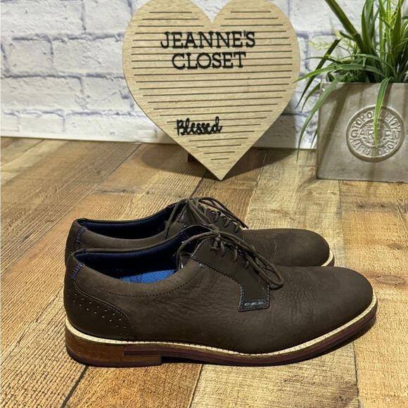 Ted Baker Shoes Sz 9 M Brown Derby Oxfords LEATHER NEWBUCK DEEKUN‎